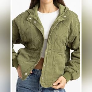 BLANK NYC Women's Quilted Hooded Jacket.